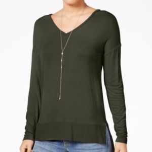 Hippie Rose Junior's Cozy V-Neck Long Sleeve Shirt